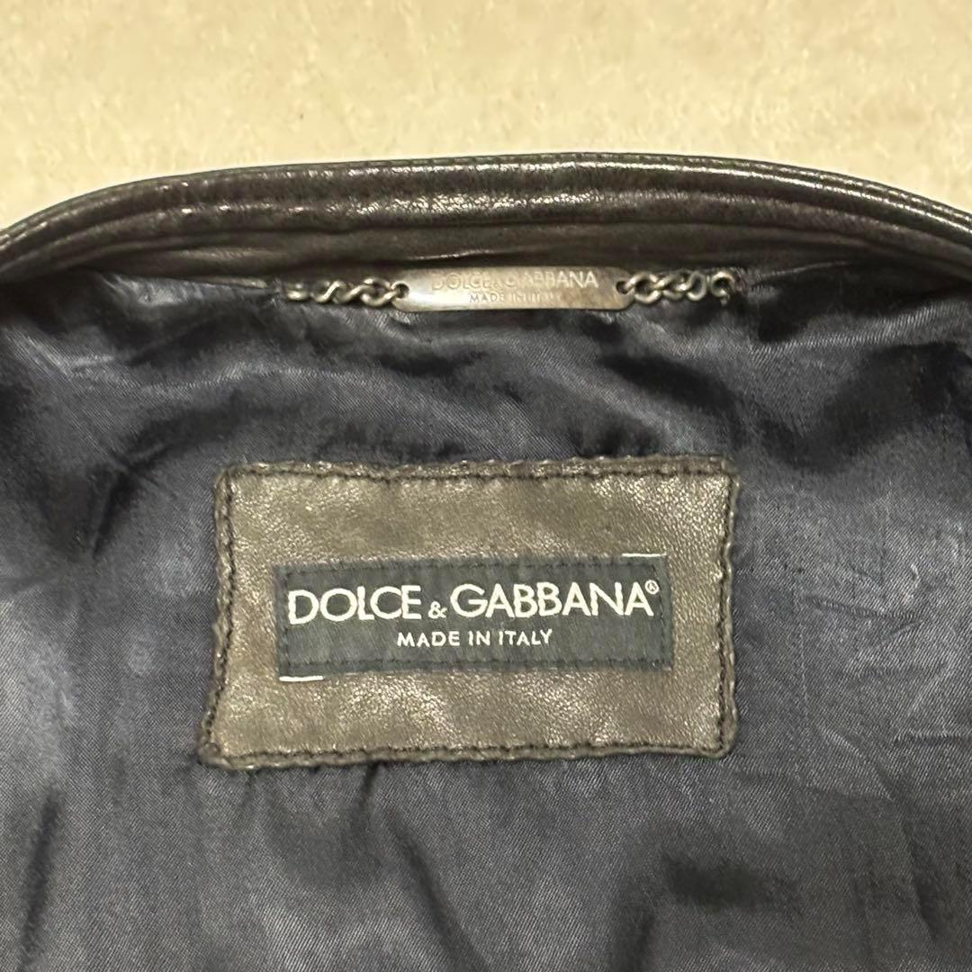 希少 DOLCE & GABBANA ラムレザー ライダーズ　黒 50 ブルゾン
