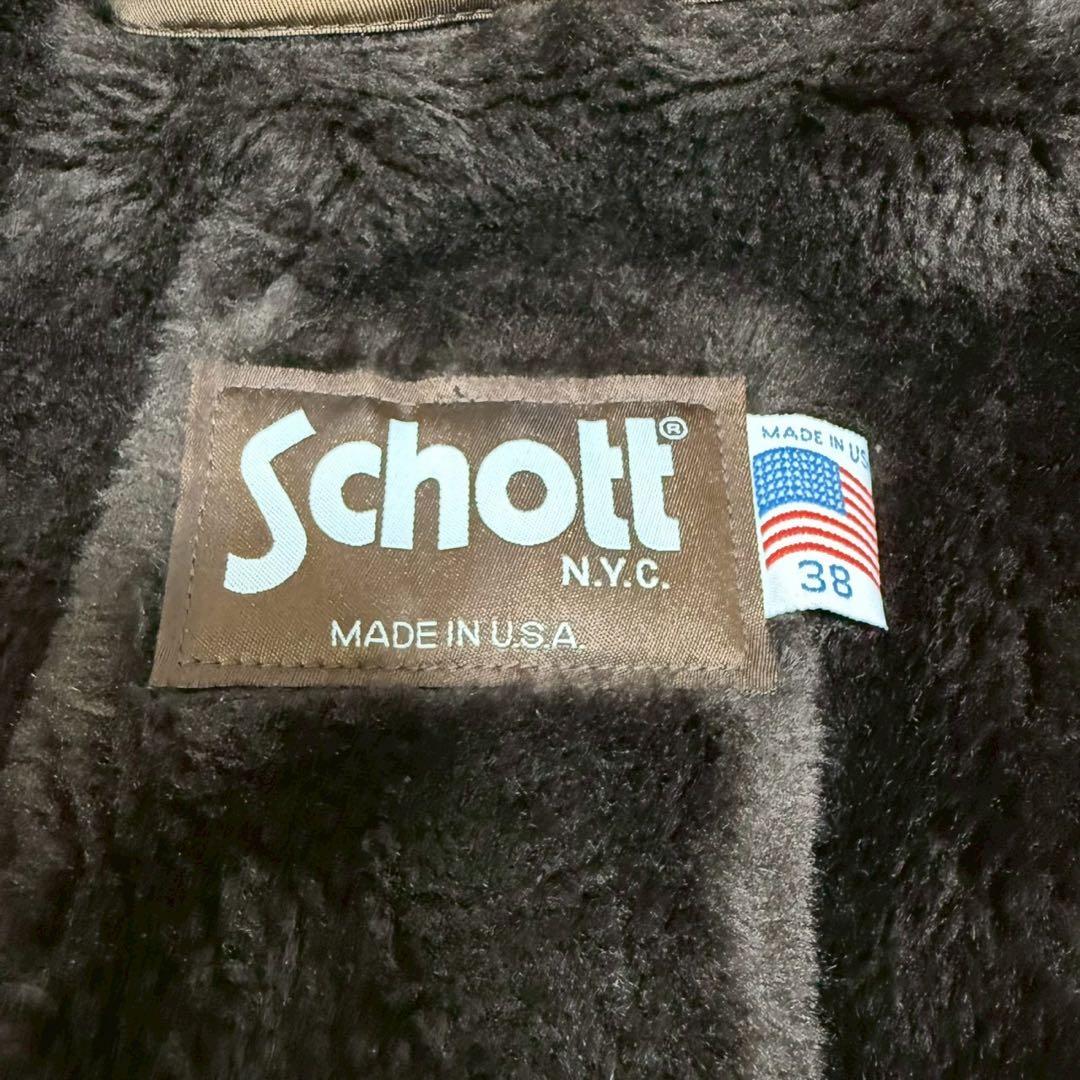 Schott 643EVS 襟付きシングルライダース ダークブラウン サイズ38