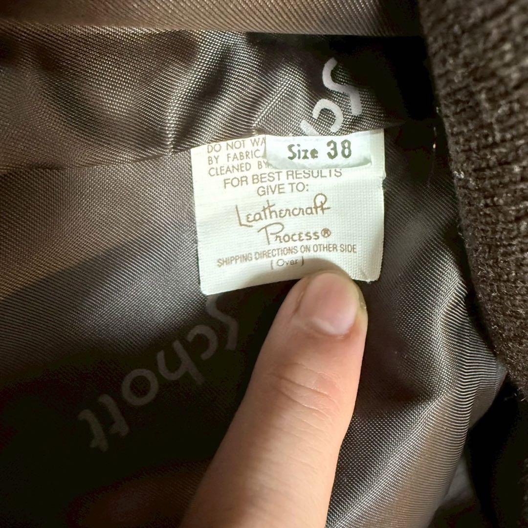 Schott 643EVS 襟付きシングルライダース ダークブラウン サイズ38