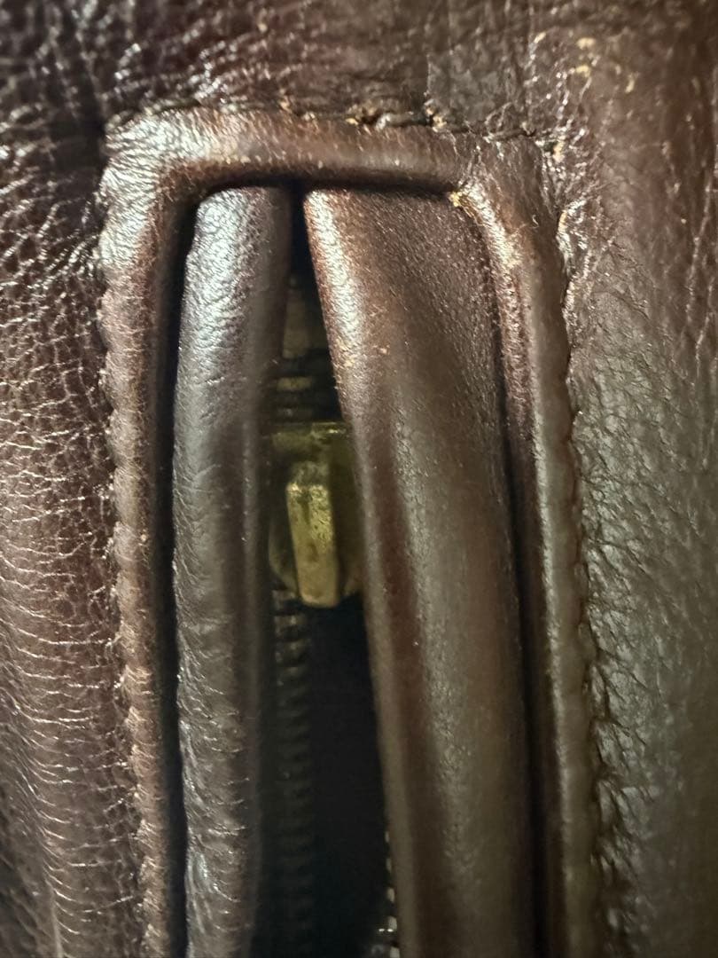 Schott 643EVS 襟付きシングルライダース ダークブラウン サイズ38