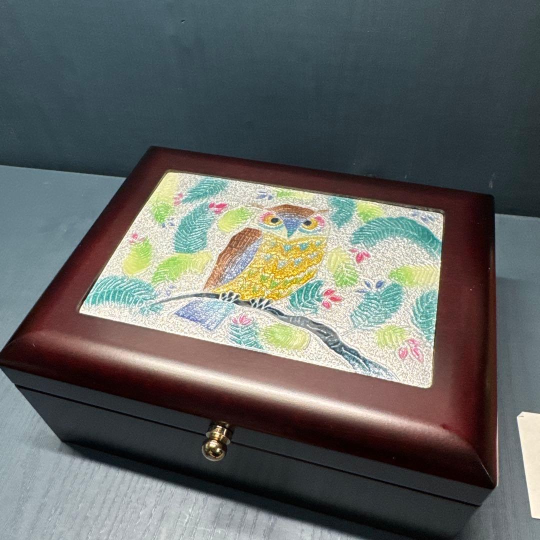 七宝　小物入れ 七宝焼き　オーバーナイトBOX（小）　フクロウ