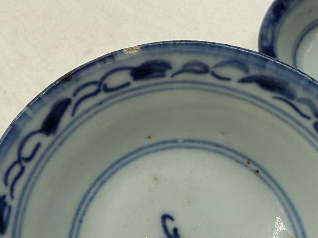 中国　清時代　染付　湯呑み5点　送料込み251112