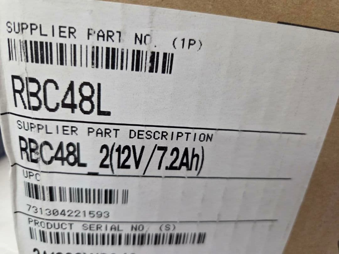 【動作未確認】APC 無停電装置交換用バッテリー RBC48L 1220-014