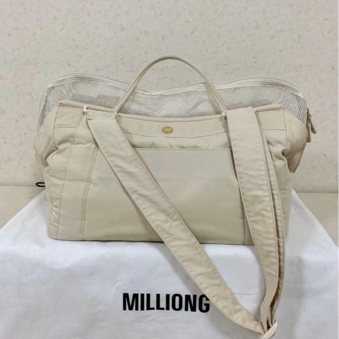 milliong コットンキャンディバッグ　バニラクリーム　Mサイズ
