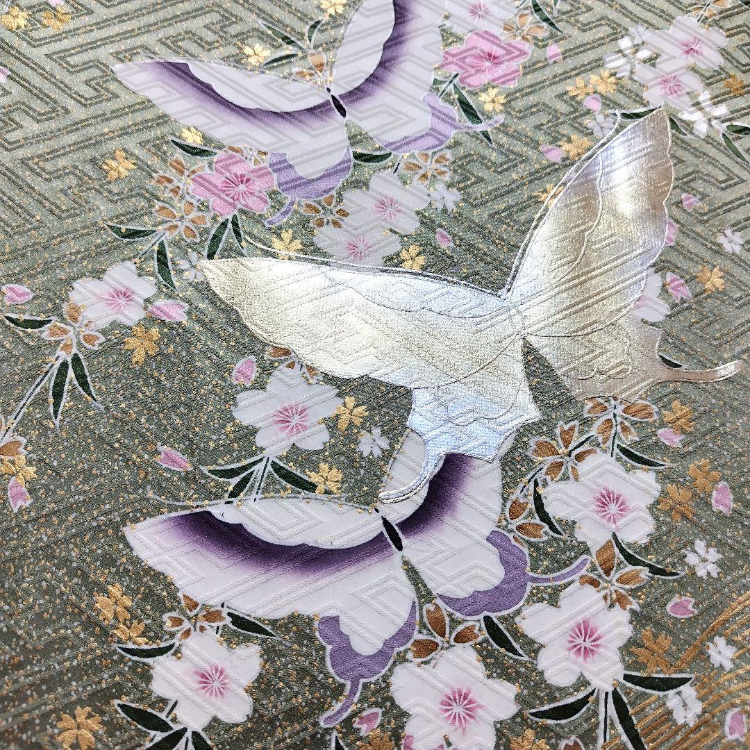 振袖フルセット(8点)・成人式・くすみ・モダン・金銀彩加工・暈し染め・正絹・逸品