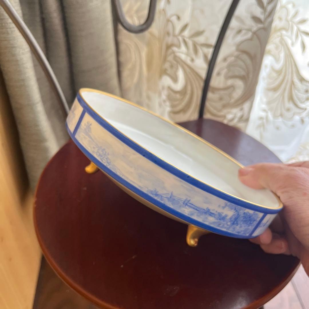 オールドノリタケ三つ脚浅めのボウル　珍しいお品物1910年代の輸出品ラスター？