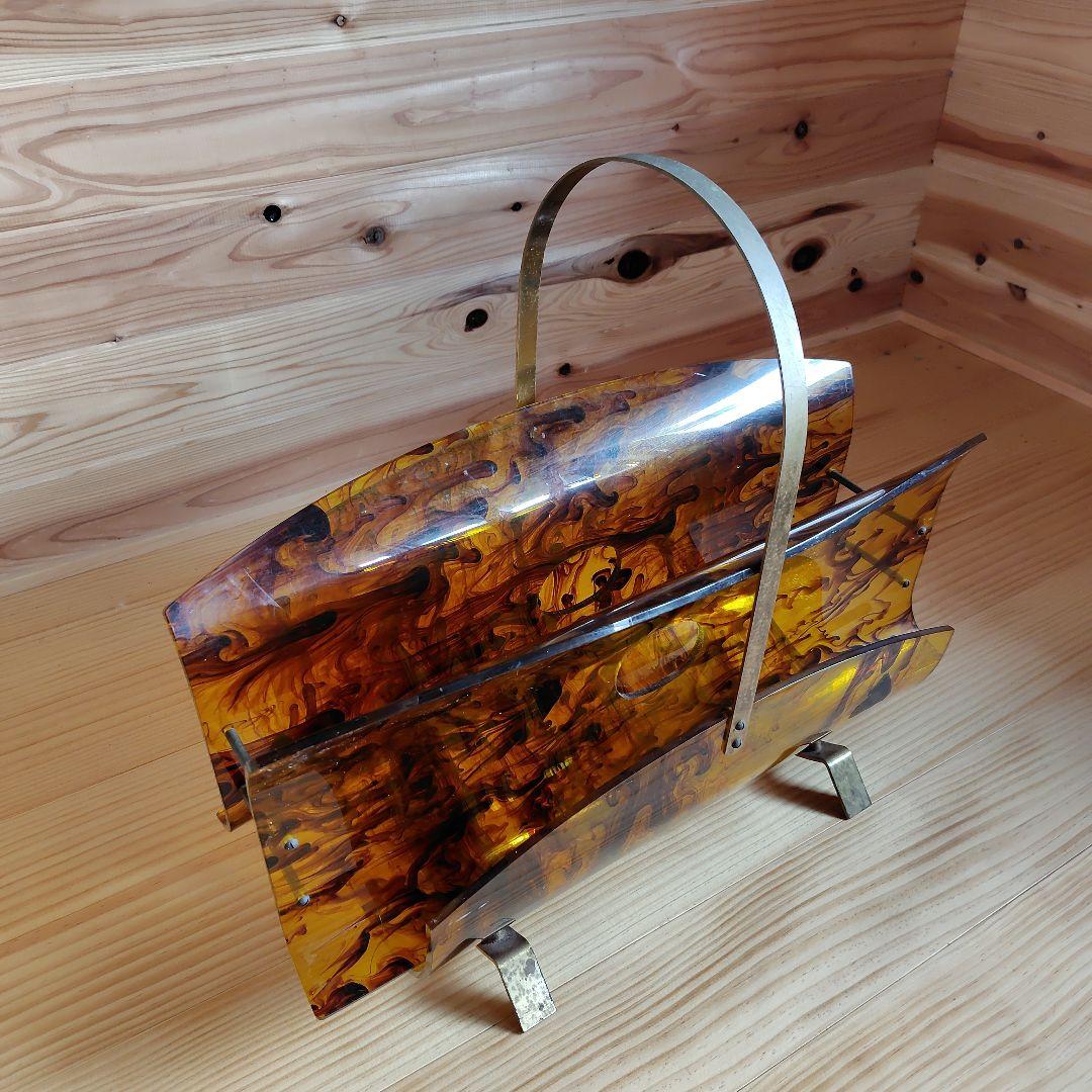 アンティーク　べっ甲　マガジンラック