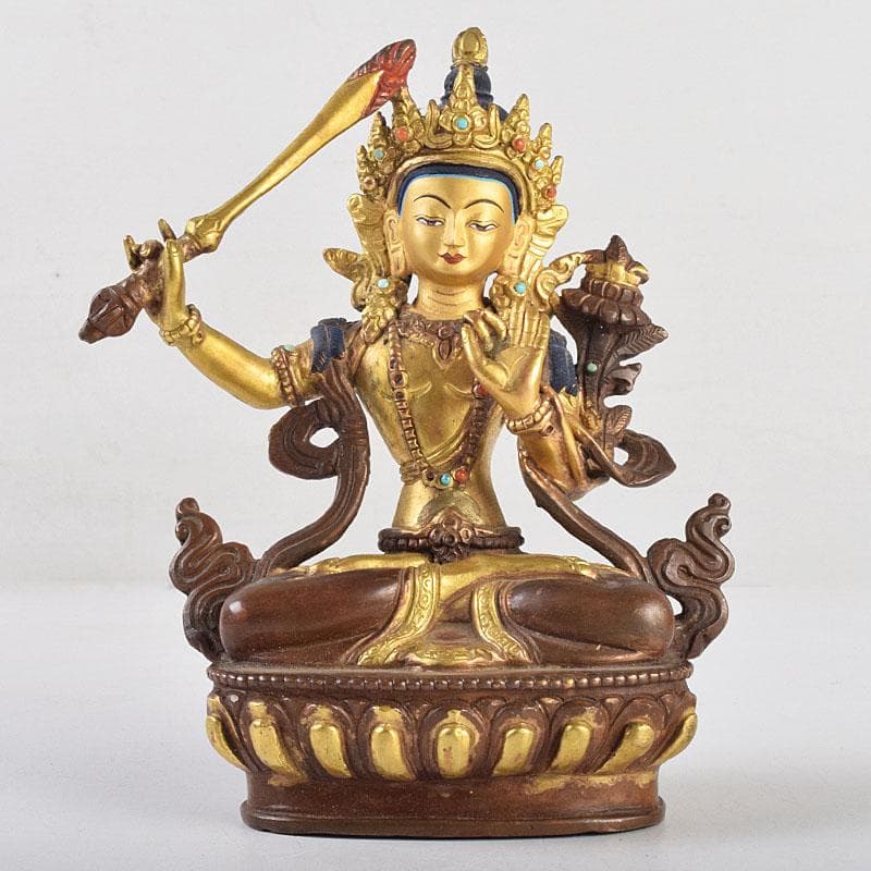 仏教美術　古銅鍍金　チベット仏　仏像　置物　M　R9182