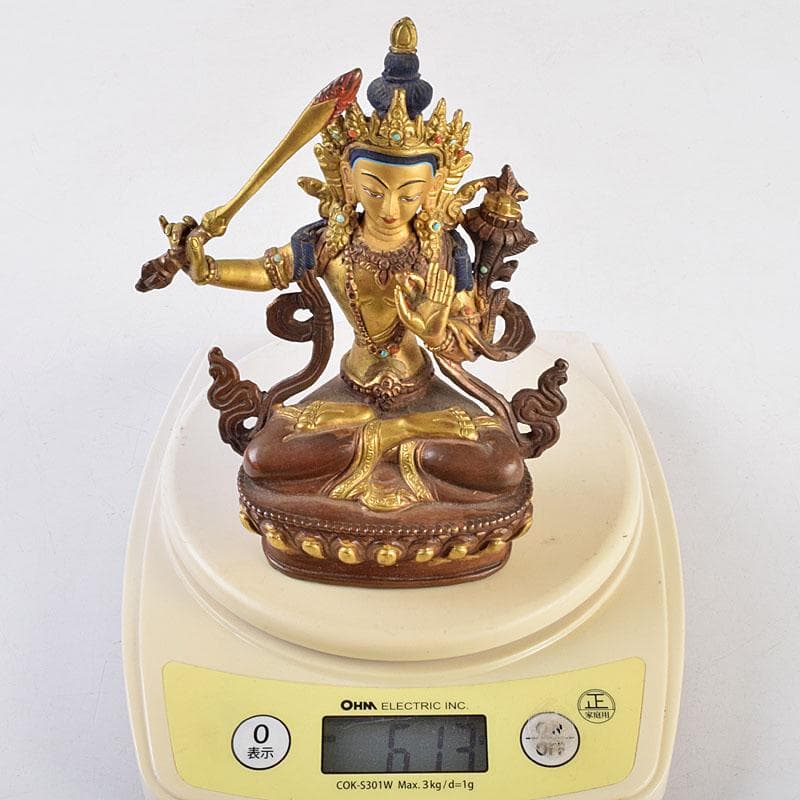 仏教美術　古銅鍍金　チベット仏　仏像　置物　M　R9182