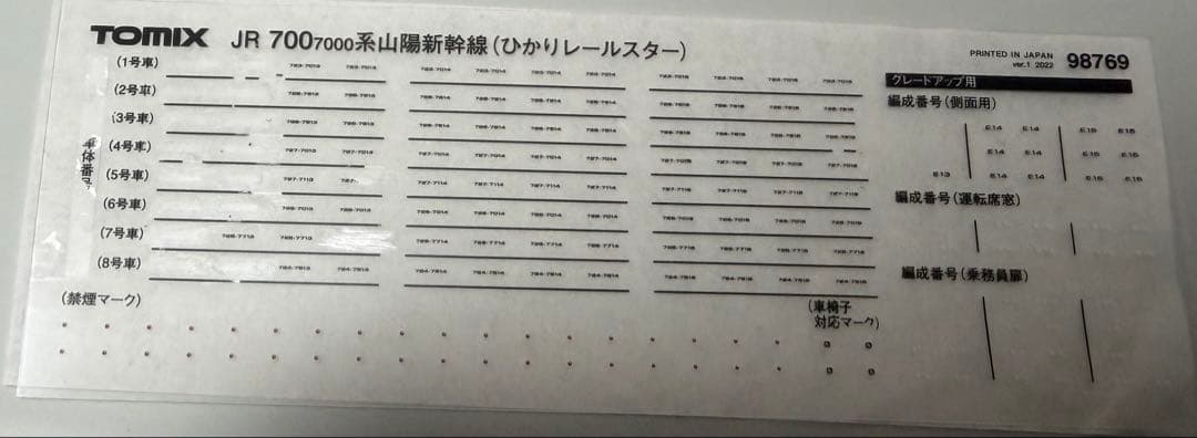 TOMIX JR 700系新幹線 ひかりレールスターセット