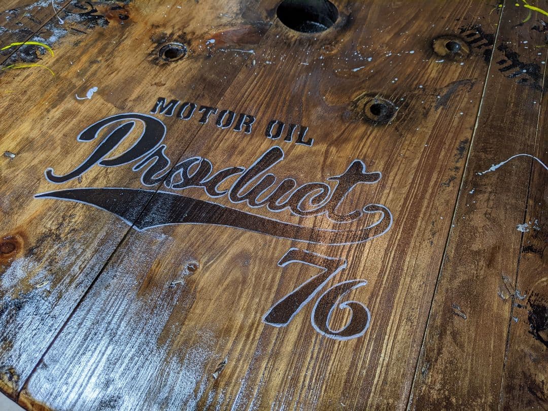 【関西送料込み変更済】インダストリアルインテリア ガレージテーブル 回転テーブル