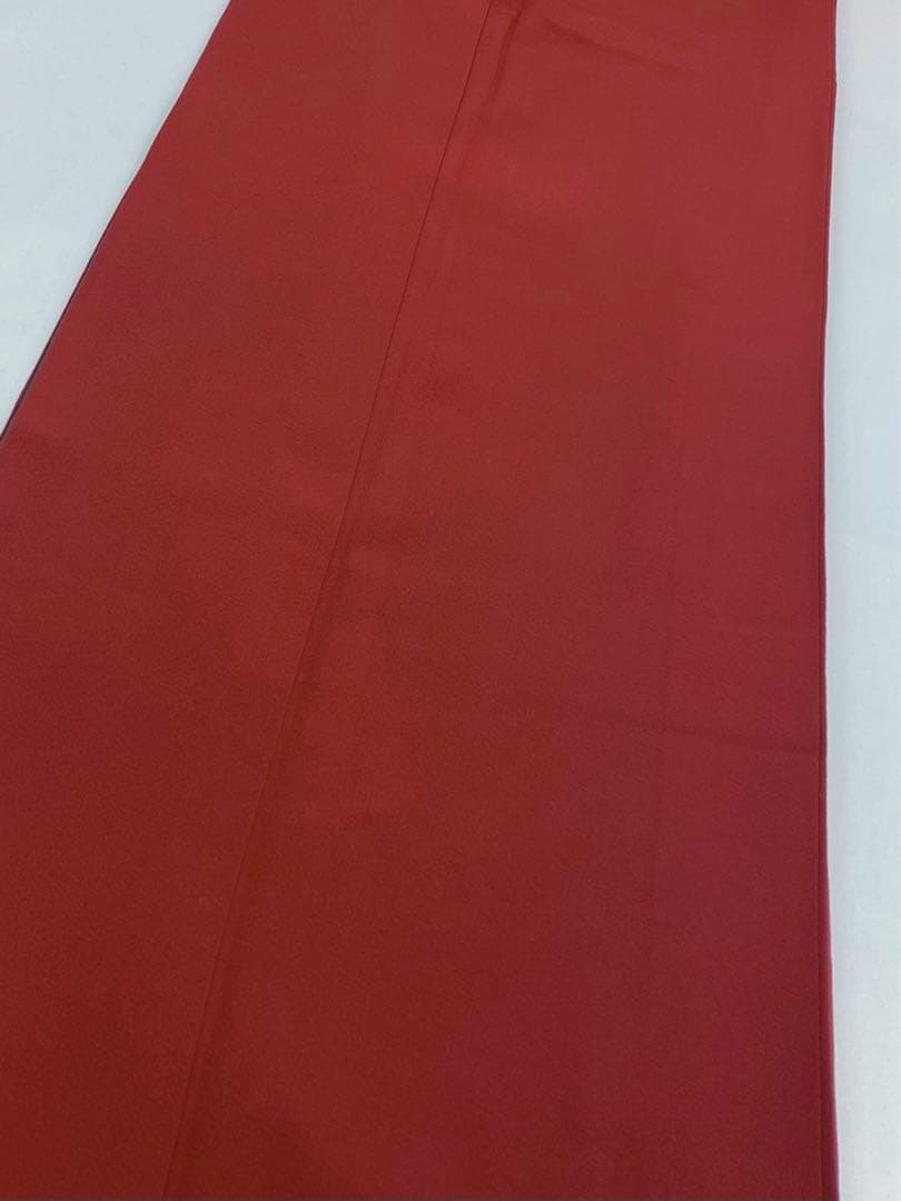 無地振袖 シンプル ちりめん 茜色系 身丈155cm