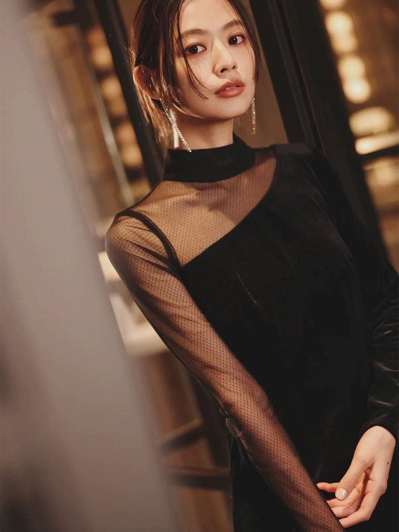 anuans シアーコンビタイトワンピース