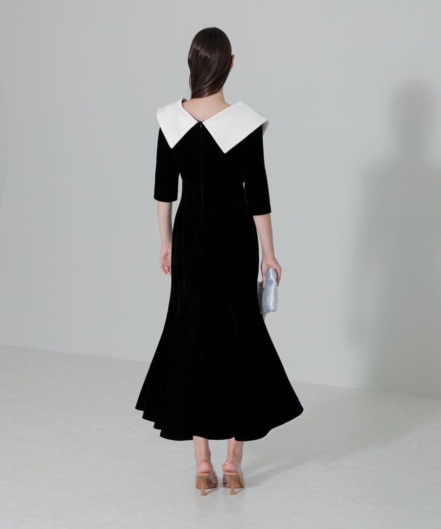 Leja ビッグカラーベロアマーメイドドレス　Mサイズ