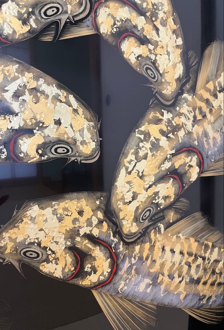 輪島塗 小西啓介作 衝立 パーテーション　鯉沈金