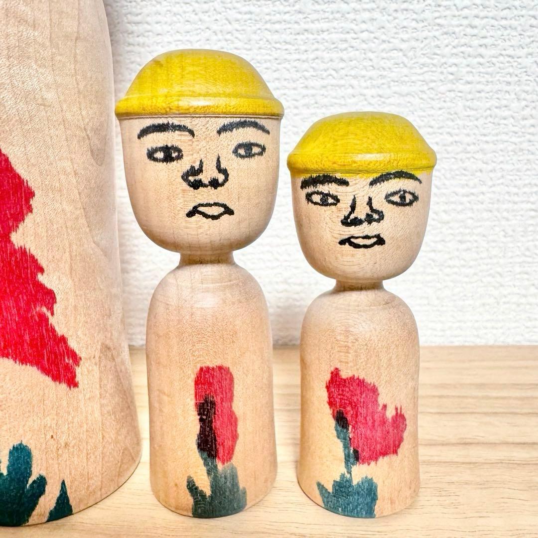 今 晃 こけし 3本セット 帽子 伝統こけし