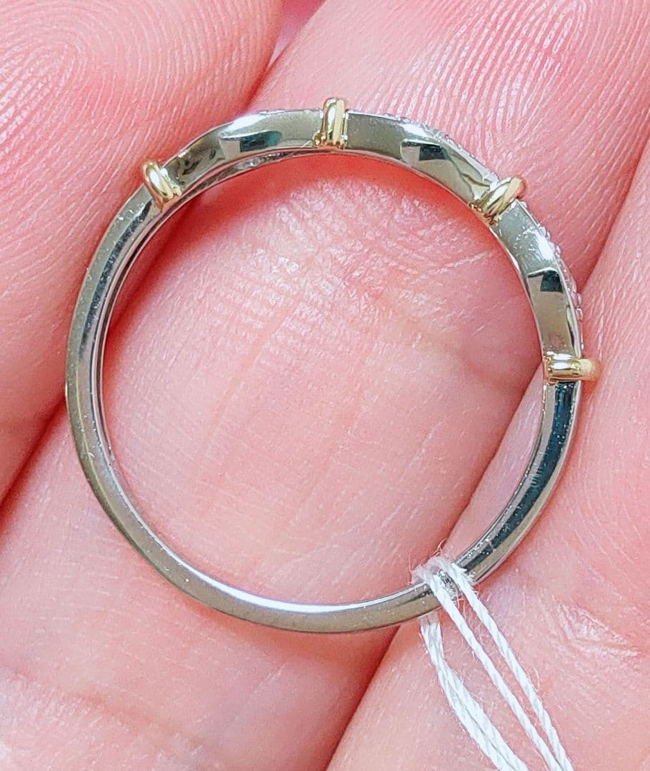 新入荷 未使用品 k18 pt950 ダイヤモンド 0.20ct リング