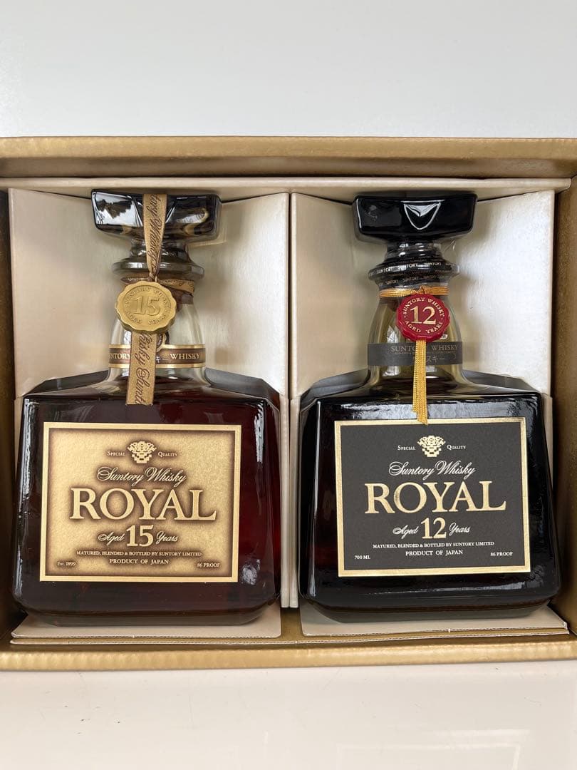 【美品】サントリーローヤル 15年ゴールドラベル 12年 2本セット 新品未開栓