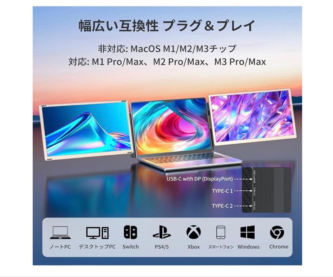 LGGST S6 トリプルモニター ポータブルモニター 15.6インチ　新古品
