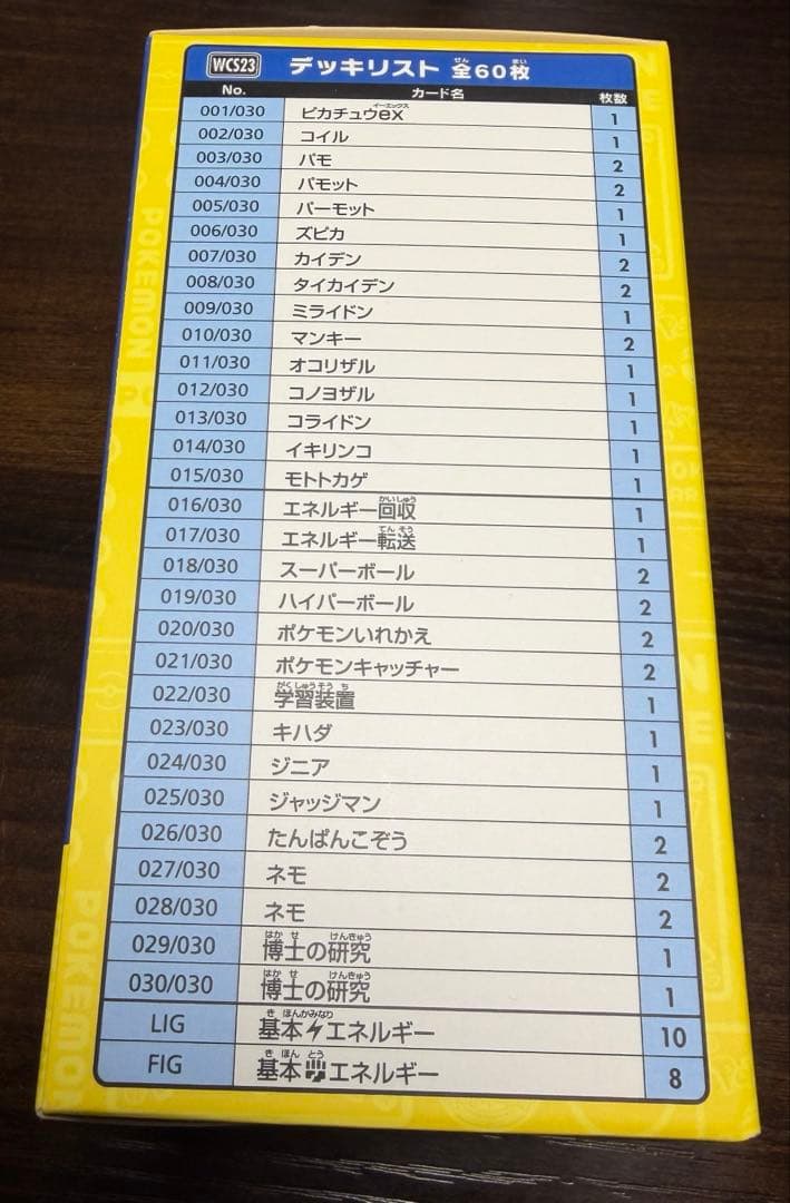ポケモンワールドチャンピオンシップス　2023年横浜　記念デッキ（ピカチュウ）