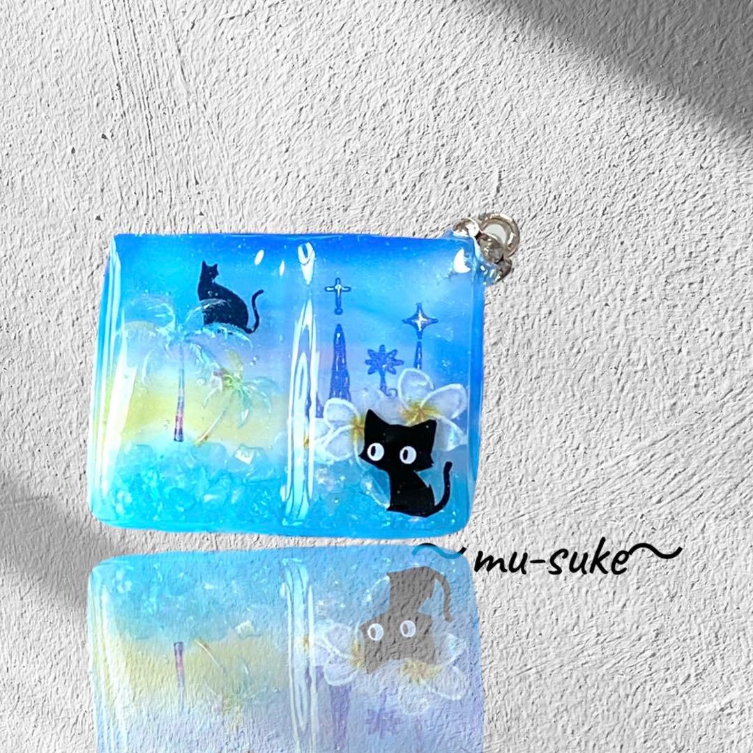 〜fairy様〜天然石　レジンネックレス　【向日葵猫】