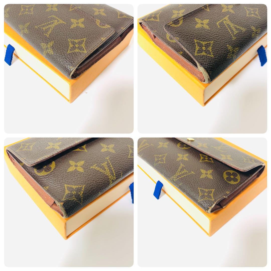 ルイヴィトン　インターナショナル　モノグラム　三つ折り財布　ブラウン