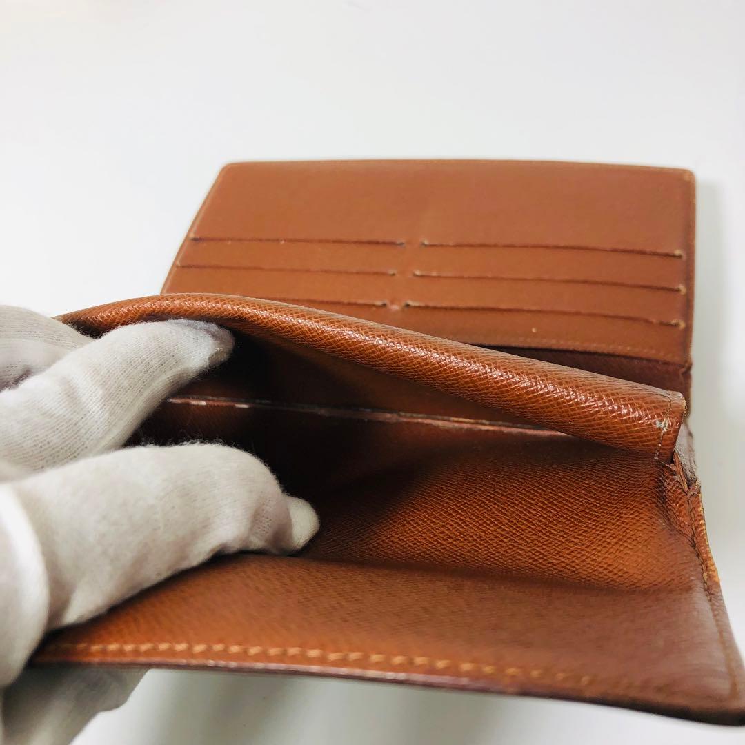 ルイヴィトン　インターナショナル　モノグラム　三つ折り財布　ブラウン