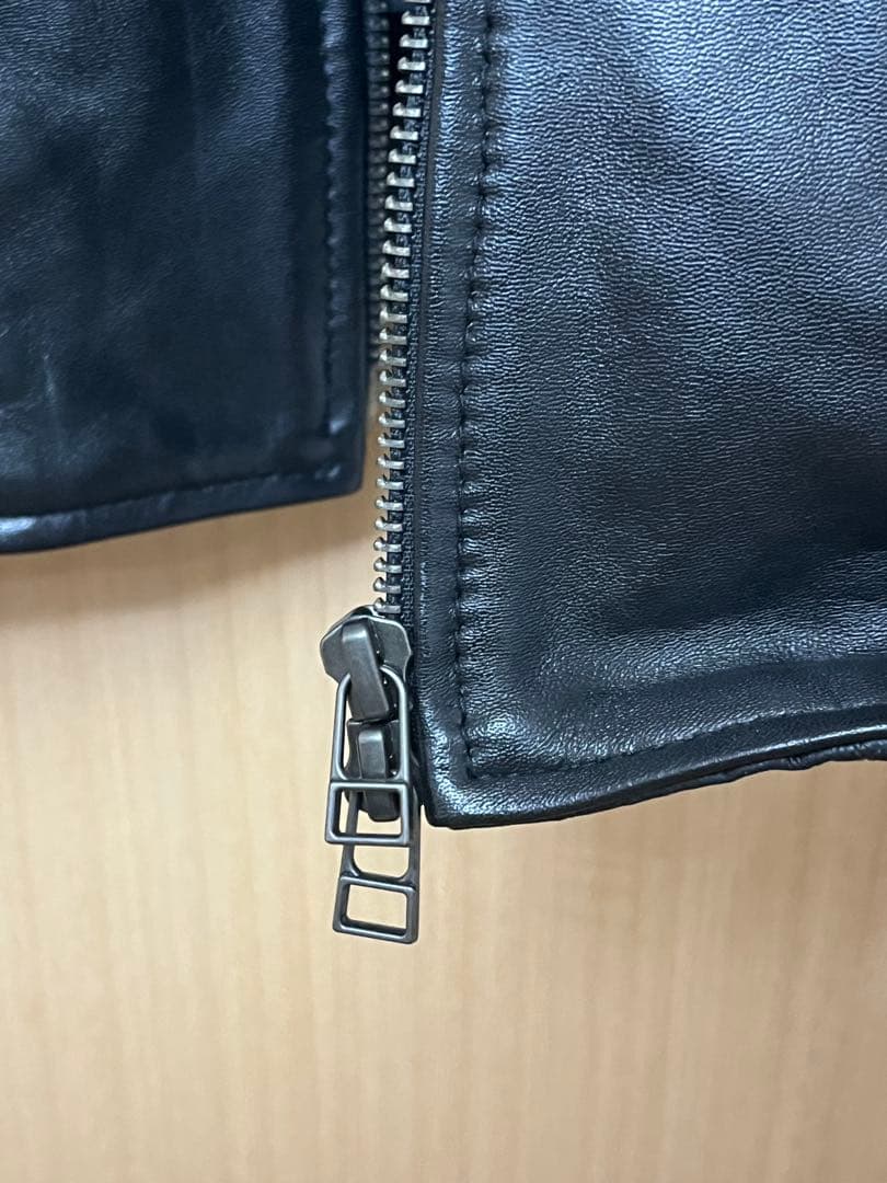 LIUGOO ブラック レザーライダースジャケット