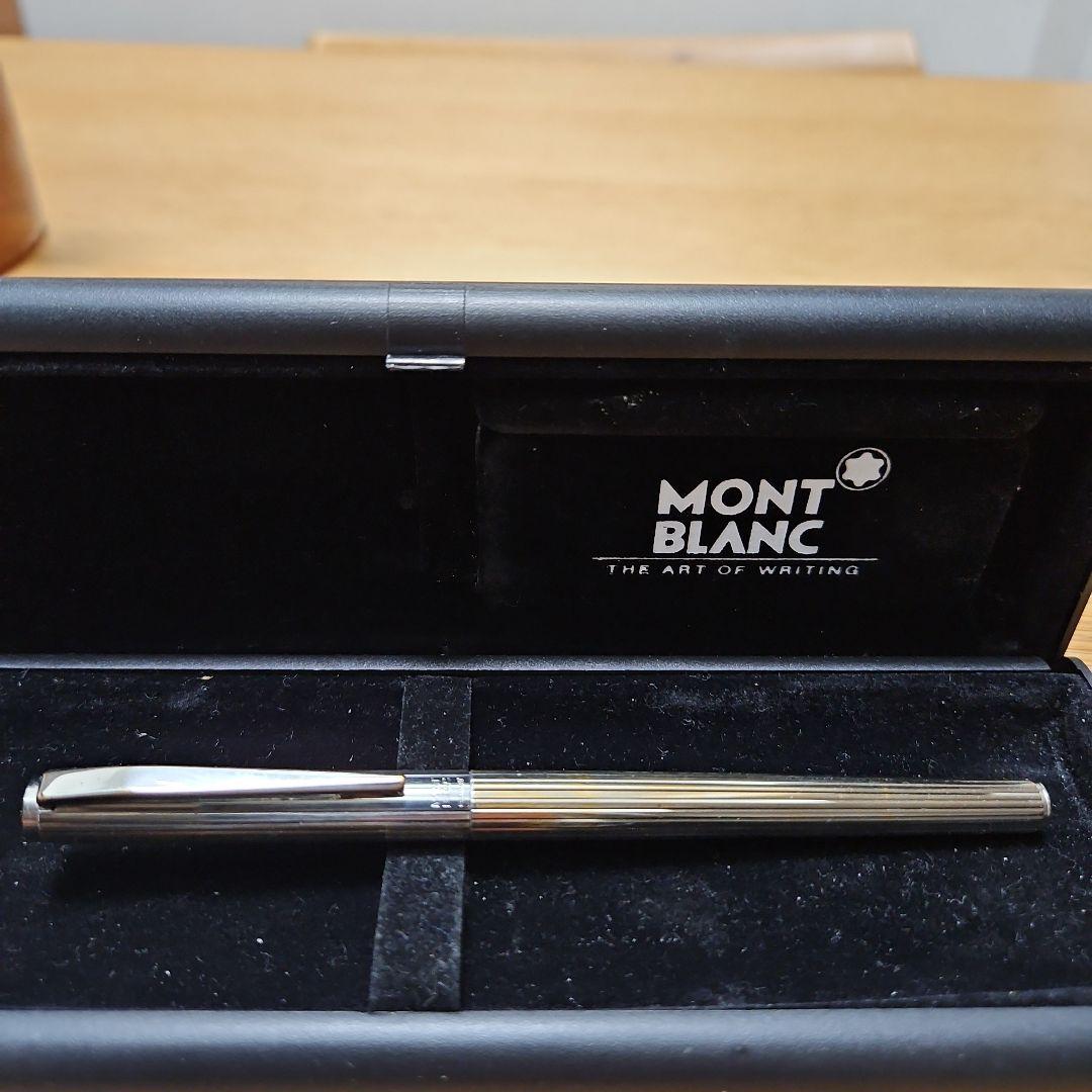 MONTBLANC モンブラン 万年筆 ノブレス プラチナ ストライプカット