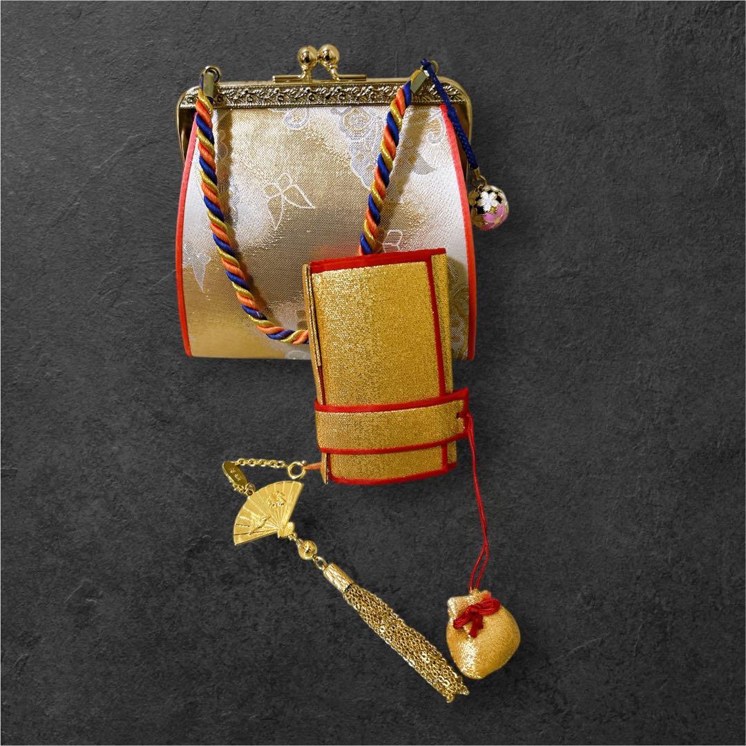 お買い得品♡七五三　7歳　女の子　フルセット　一式　鹿の子柄　朱色　オレンジ