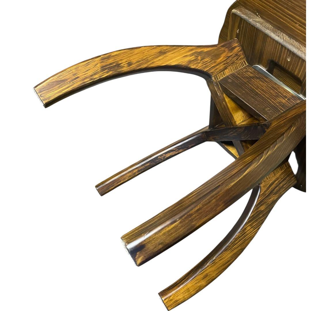 Creema りんりんばち　背付き　高級　手作り　回転　椅子　チェア　木製