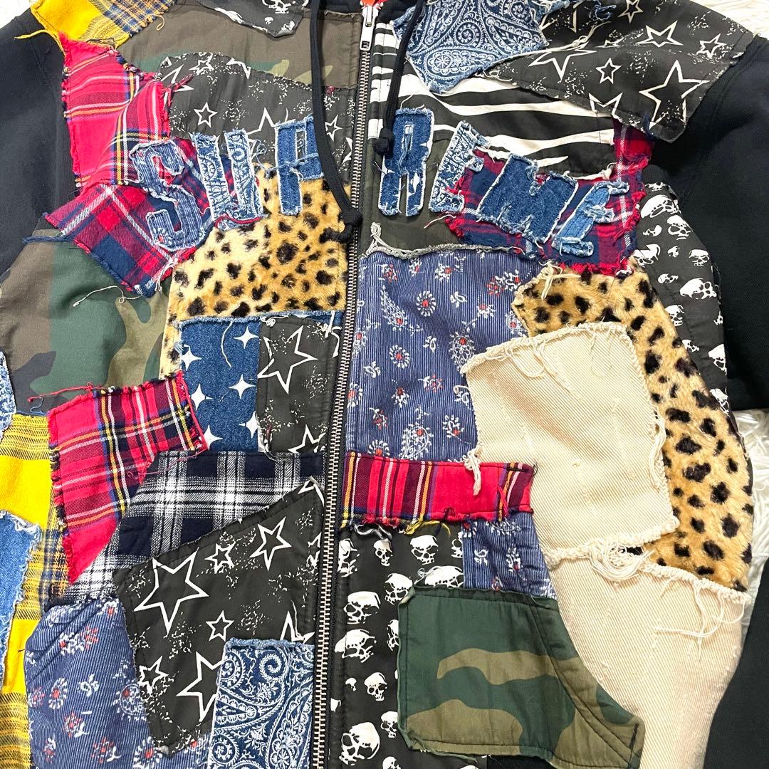 NewJeansハニ着用　Supreme Patchwork hooded M