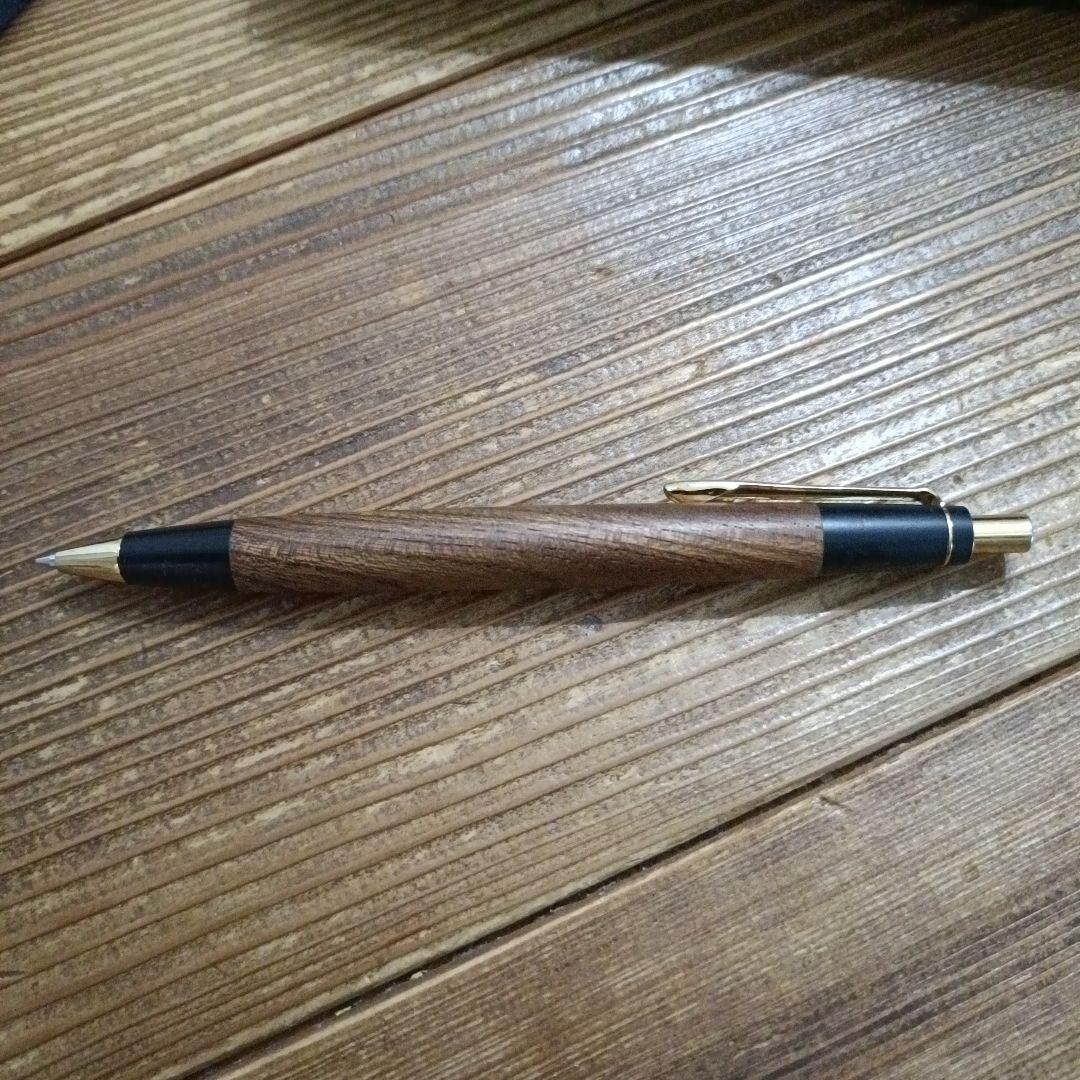 野原工芸　欅　シャープペンシル　旧型ゴールドクリップ