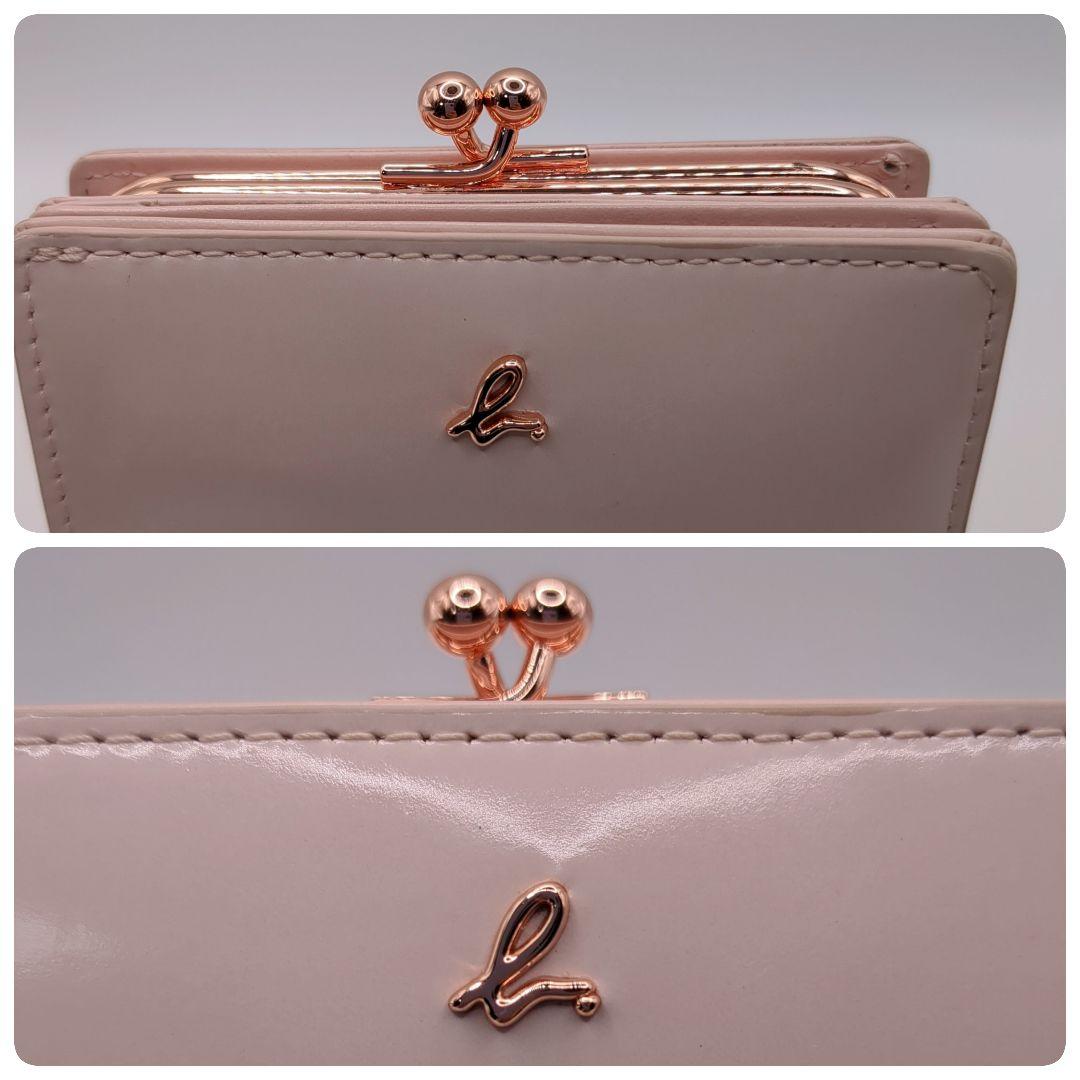 美品✨アニエスベー がま口 二つ折り財布 ピンク