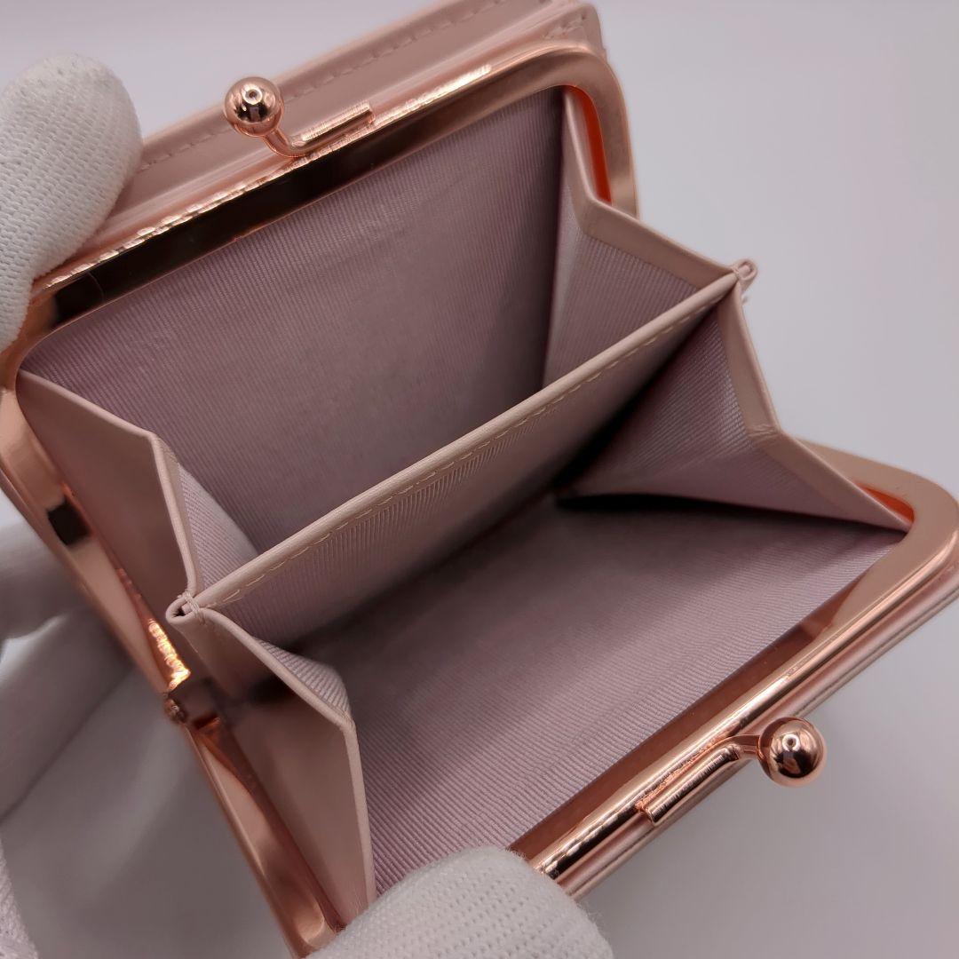 美品✨アニエスベー がま口 二つ折り財布 ピンク