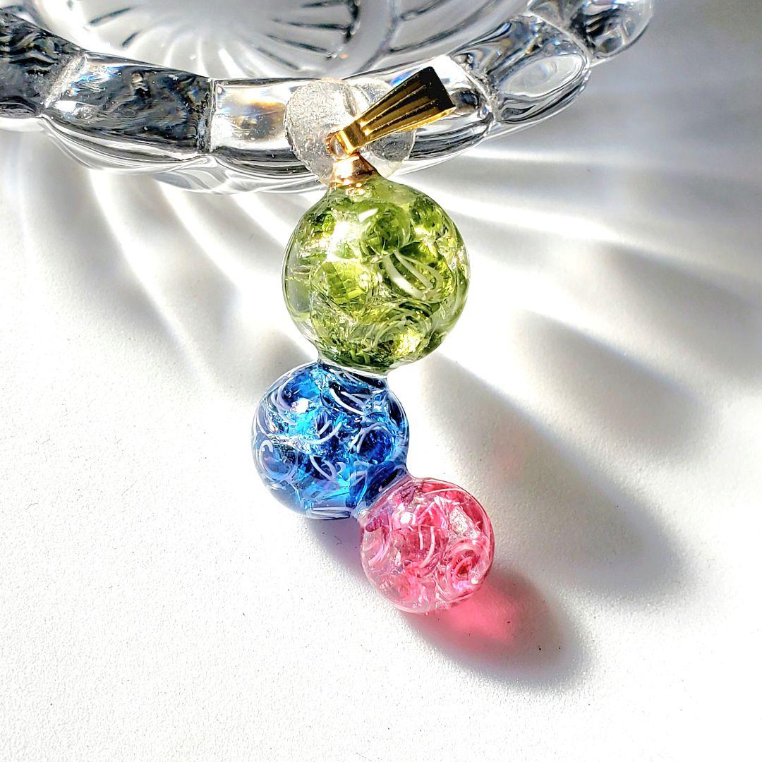 はくとん　　佐竹ガラスの星空ネックレス　レジンネックレス　ハンドメイド