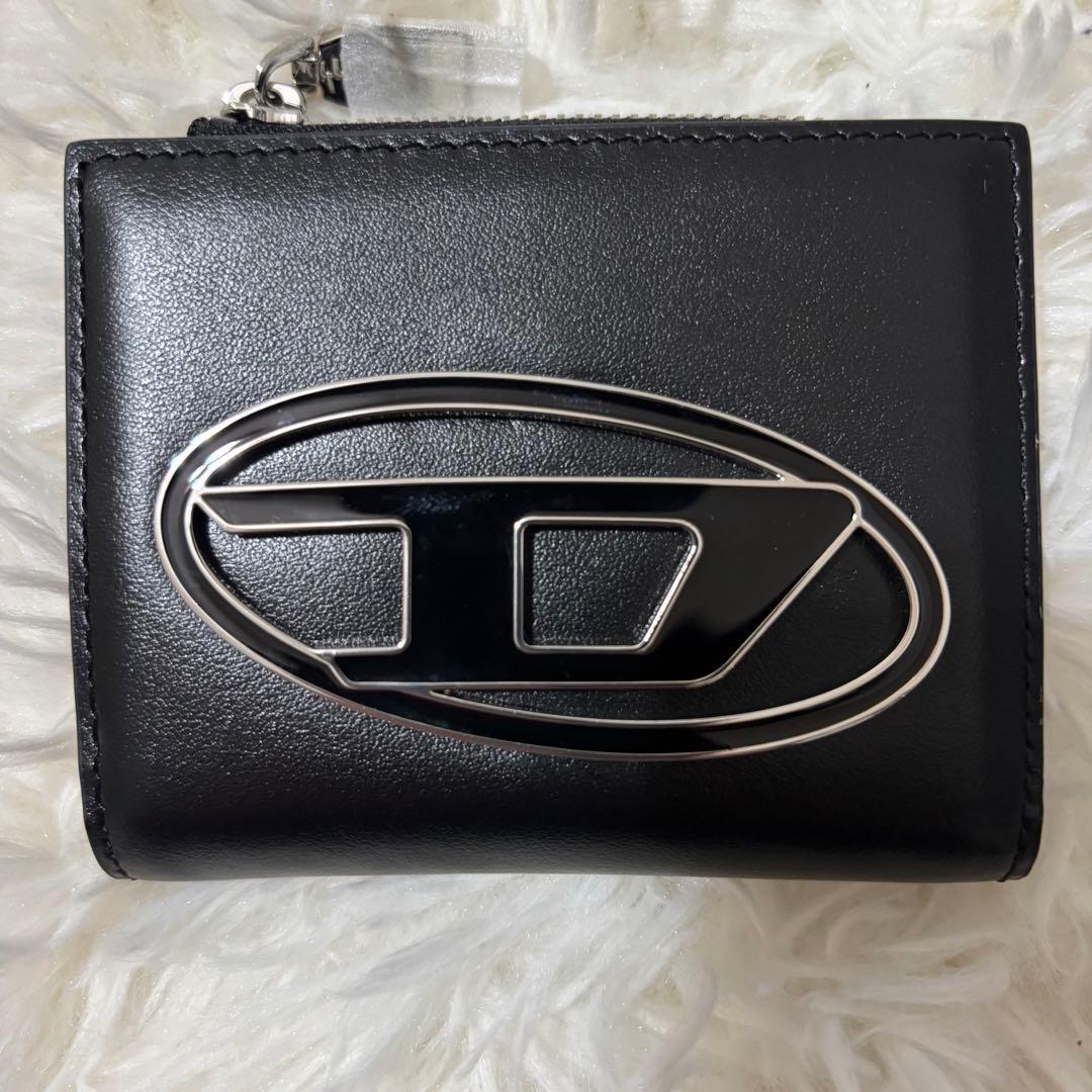 【新品】DIESEL 1DR コンパクト財布 ケース 箱付き　25SS 黒
