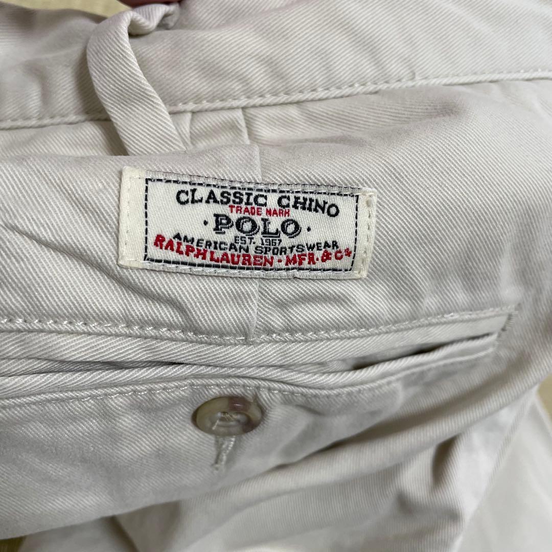 90s ラルフローレン　ポロチノ　チノパン　ベージュ　w34 L29