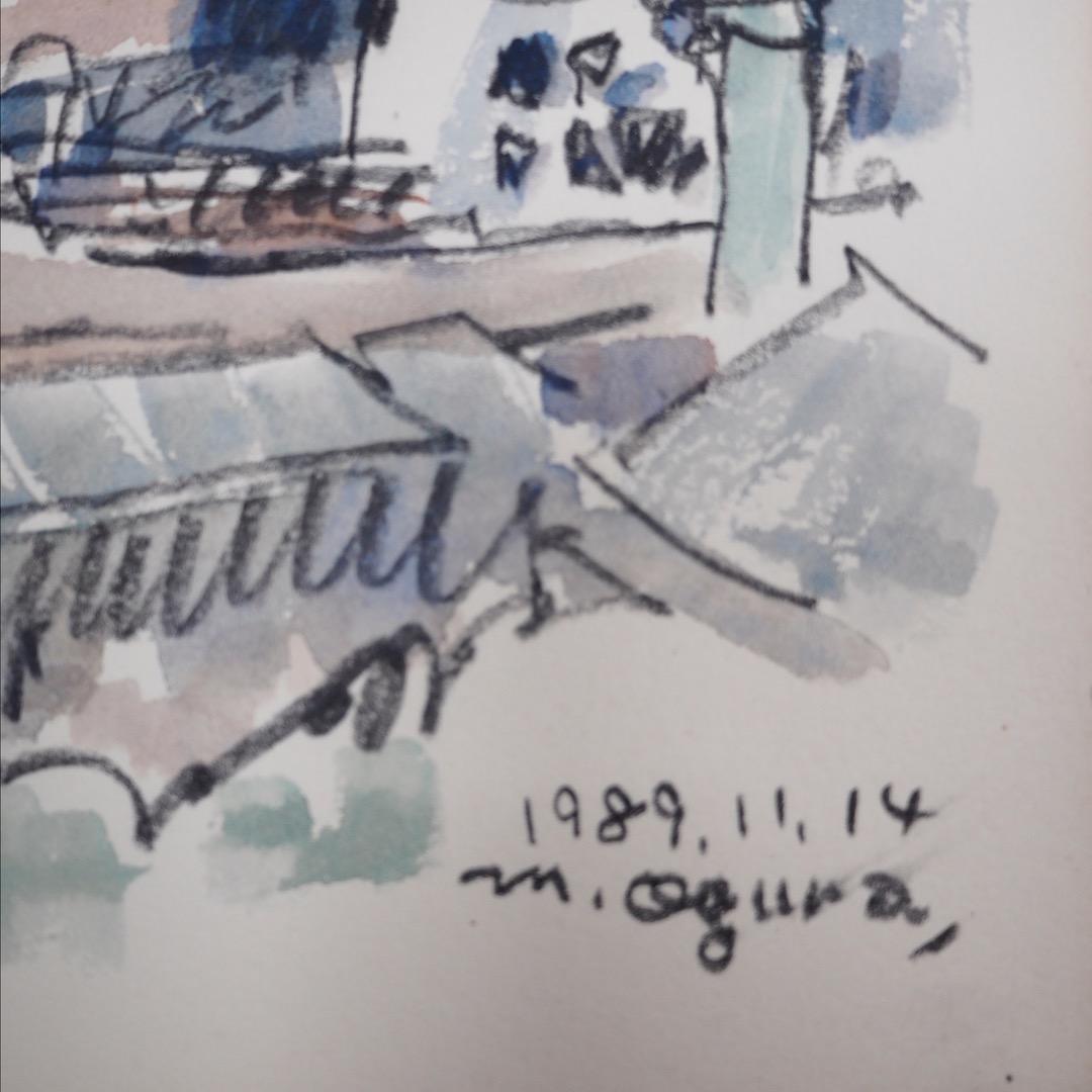 ☆【水彩画】小倉　基弘　長崎32景『南山手から長崎港を望む』No.023