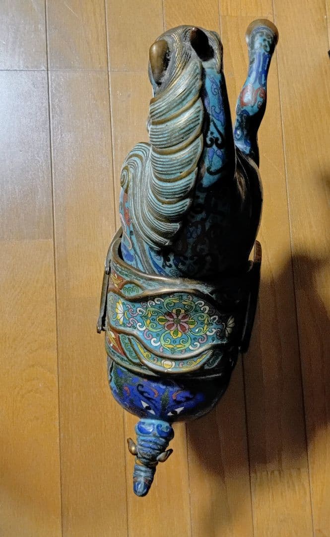 馬　一対　七宝焼き　倣古　置物　中国　大きい　工芸品　インテリア　アンティーク