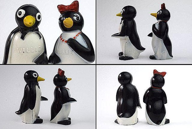 ペア！1950’ｓ KOOL クール たばこ ペンギン ビンテージ 塩＆胡椒入れ