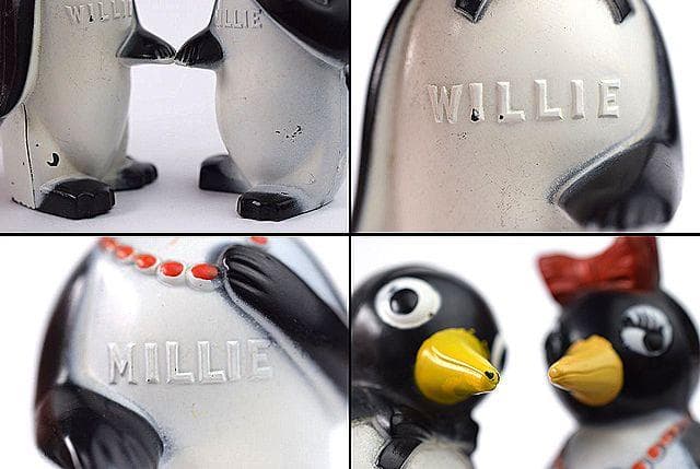 ペア！1950’ｓ KOOL クール たばこ ペンギン ビンテージ 塩＆胡椒入れ