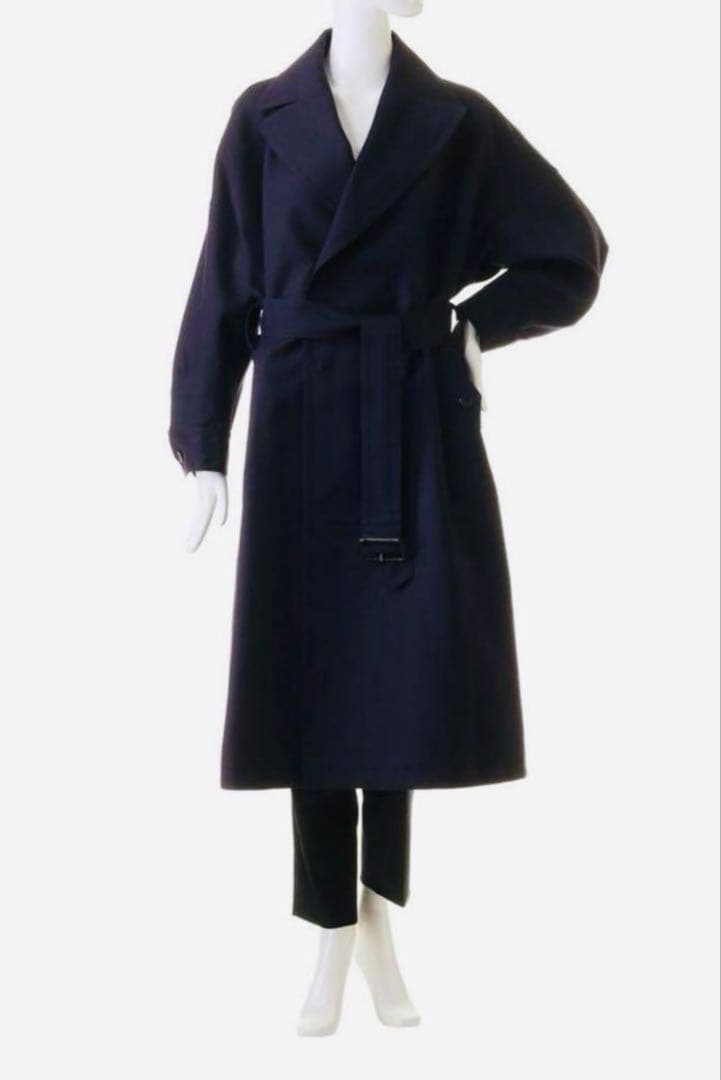 UJOH ウジョーWool Serge オフィサーフレアコート黒★12万円★新品