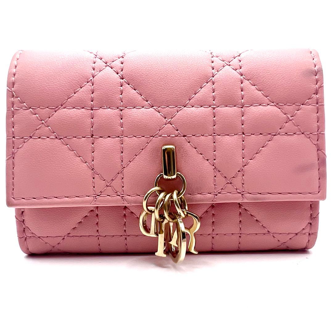 ディオール　ケース　マイディオールグライシンウォレット　ピンク　カナージュ