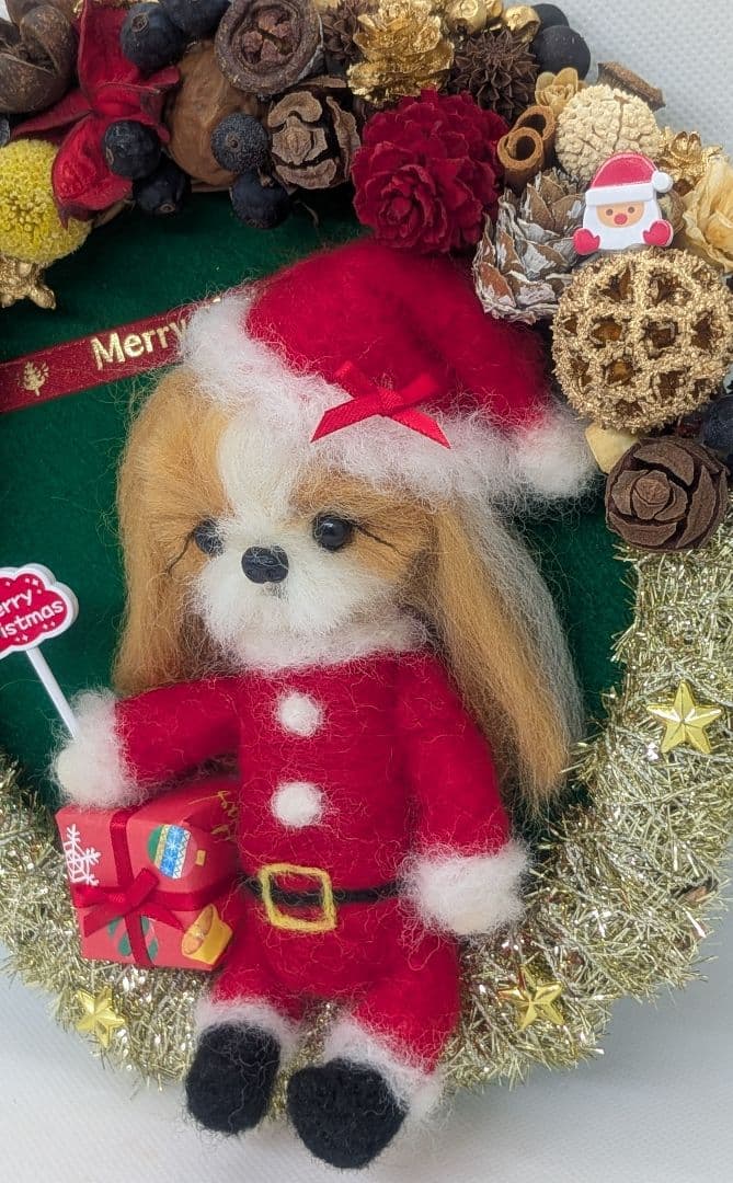 ♡すもも♡様リクエスト シーズー 11月作品 クリスマスリース