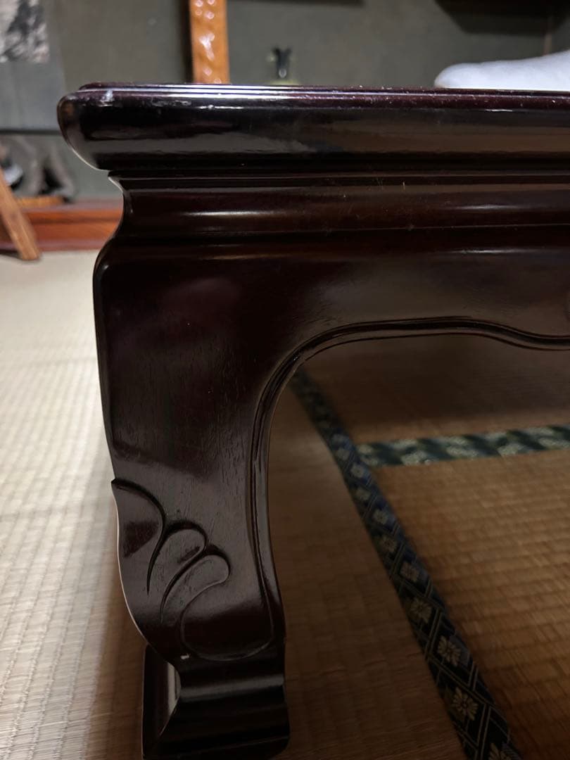 ダークブラウン和風座卓　カリモク