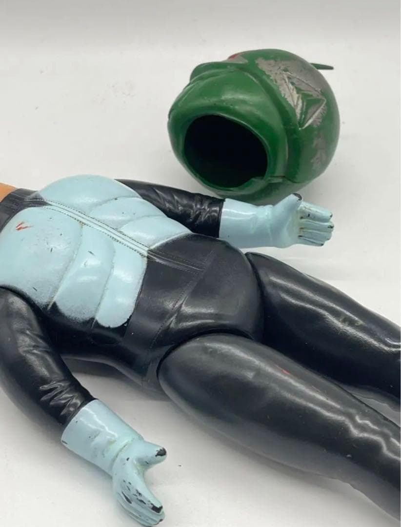 旧バンダイ★仮面ライダー1号★ソフビ★フィギュア★面取り★昭和レトロ★面取れ