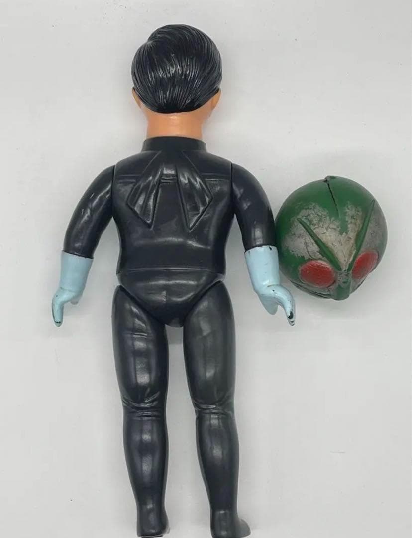 旧バンダイ★仮面ライダー1号★ソフビ★フィギュア★面取り★昭和レトロ★面取れ