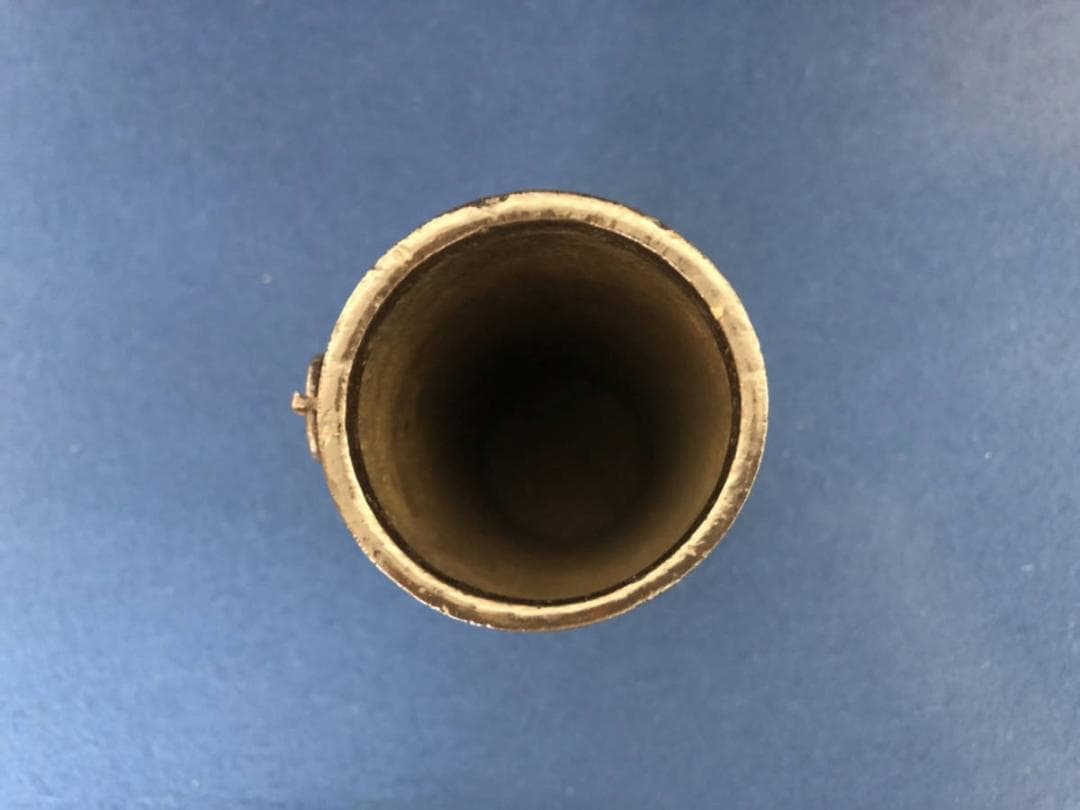 花瓶 一輪挿 片耳 古銅 唐金 ：骨董 古道具 時代物