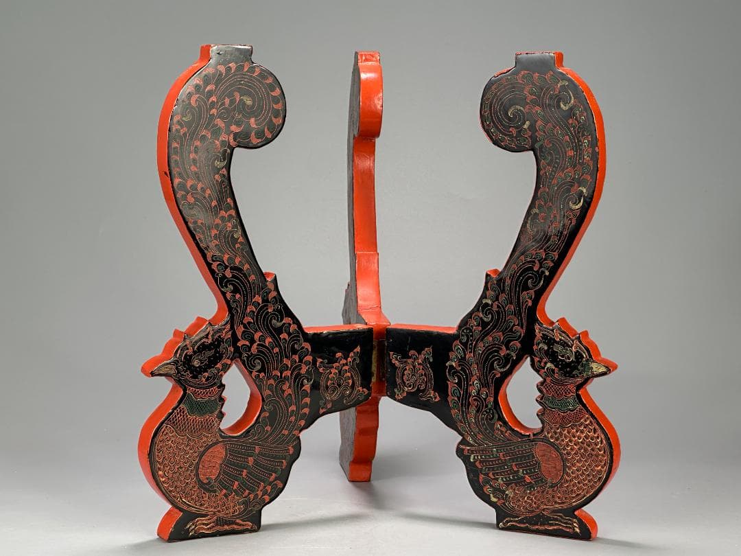 折り畳み花台　漆器　机　卓　タイ　美品